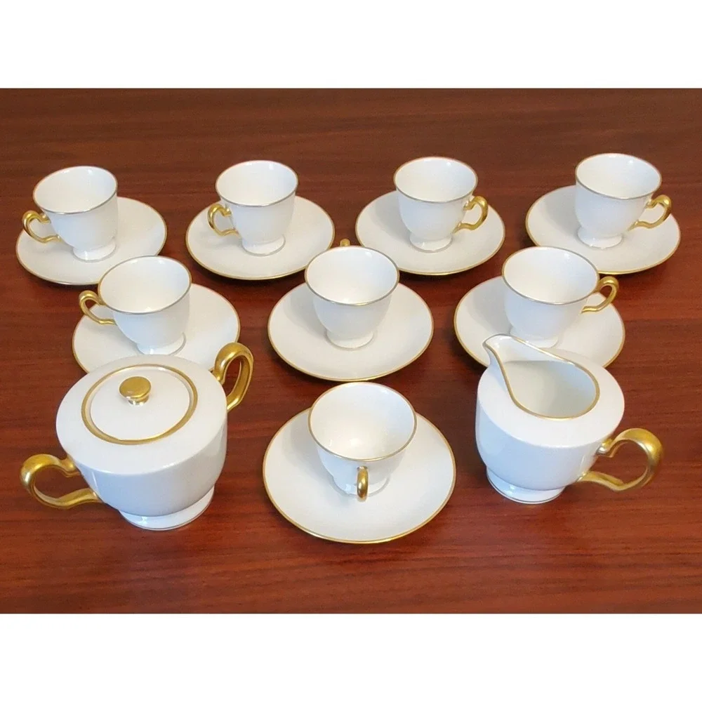 Okura OAC Espresso Tea Set Cups Sugar Creamer 18 Pcs Hand Made Japan Orig $1,200
